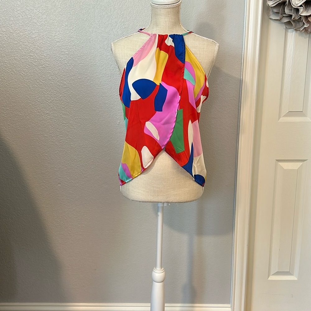 Colorful Halter Neck Women's Top